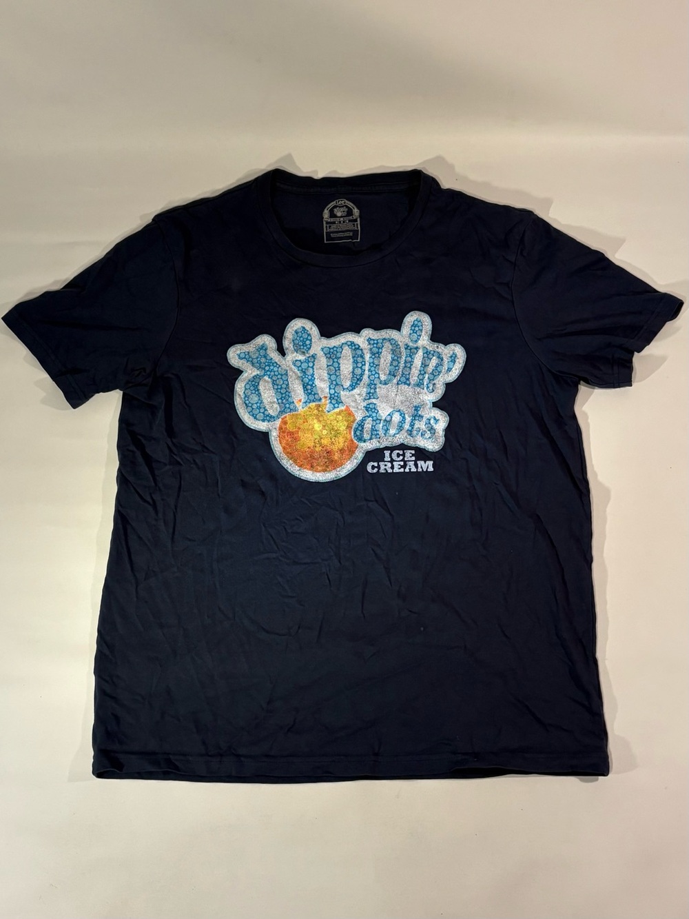 🍨 VINTAGE DIPPIN’ DOTS NAVY BLUE PROMO GRAPHIC SHORT SLEEVE T-SHIRT 🍨
